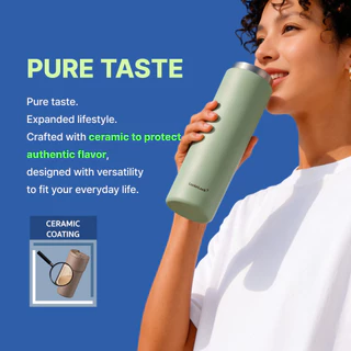 LocknLock แก้วเก็บอุณหภูมิเคลือบเซรามิก Smooth Slider Ceramic Tumbler ความจุ 380ml. รุ่น LHC4170