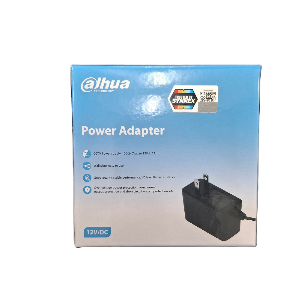 อแดปเตอร์กล้องวงจรปิด Dahua 12V 1A CAMERA POWER ADAPTER 12V 1A (5.5*2.1mm) อแดปเตอร์จ่ายไฟ DH-PFM320-010US