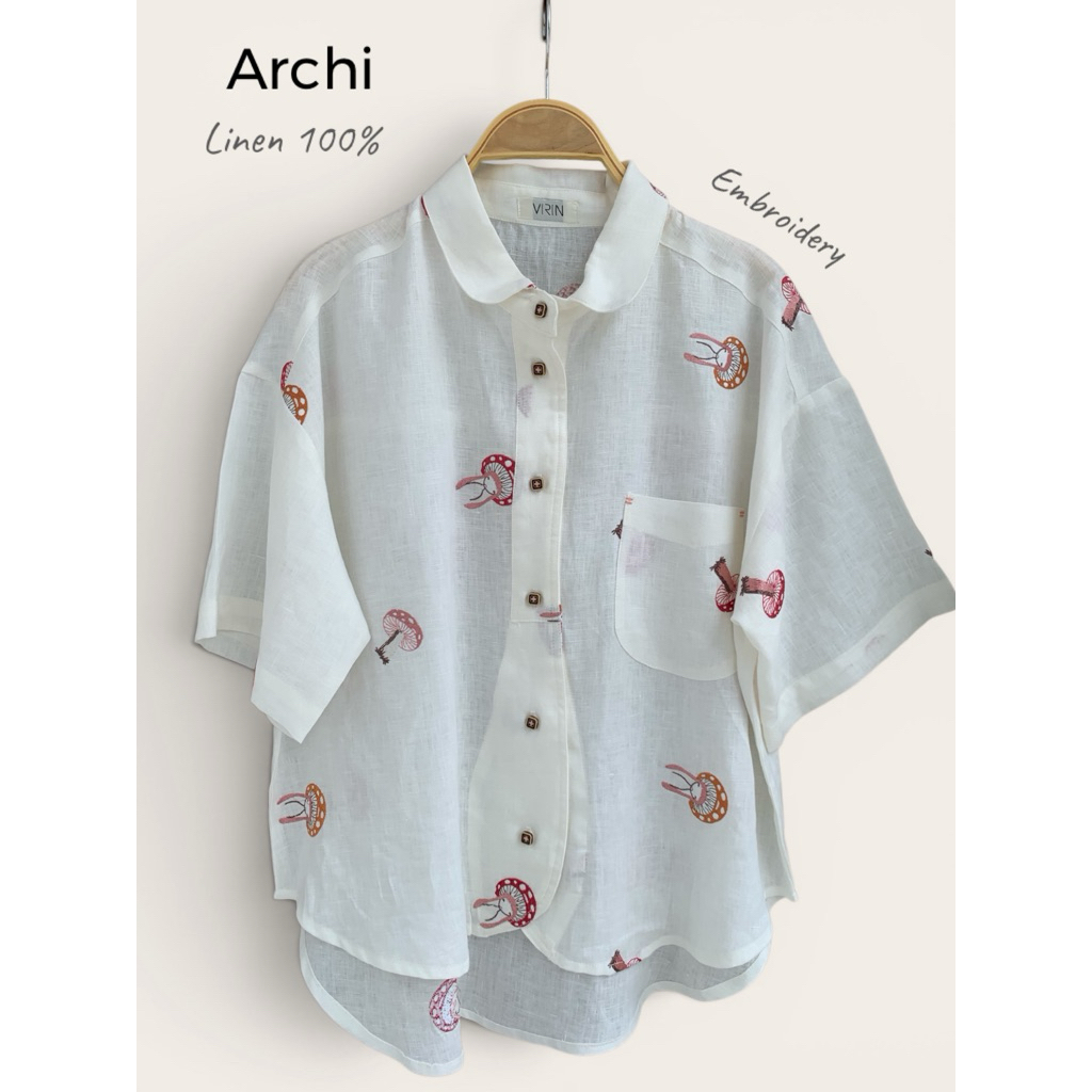 เสื้อลินิน รุ่น Archi ออกแบบตัดเย็บในไทย