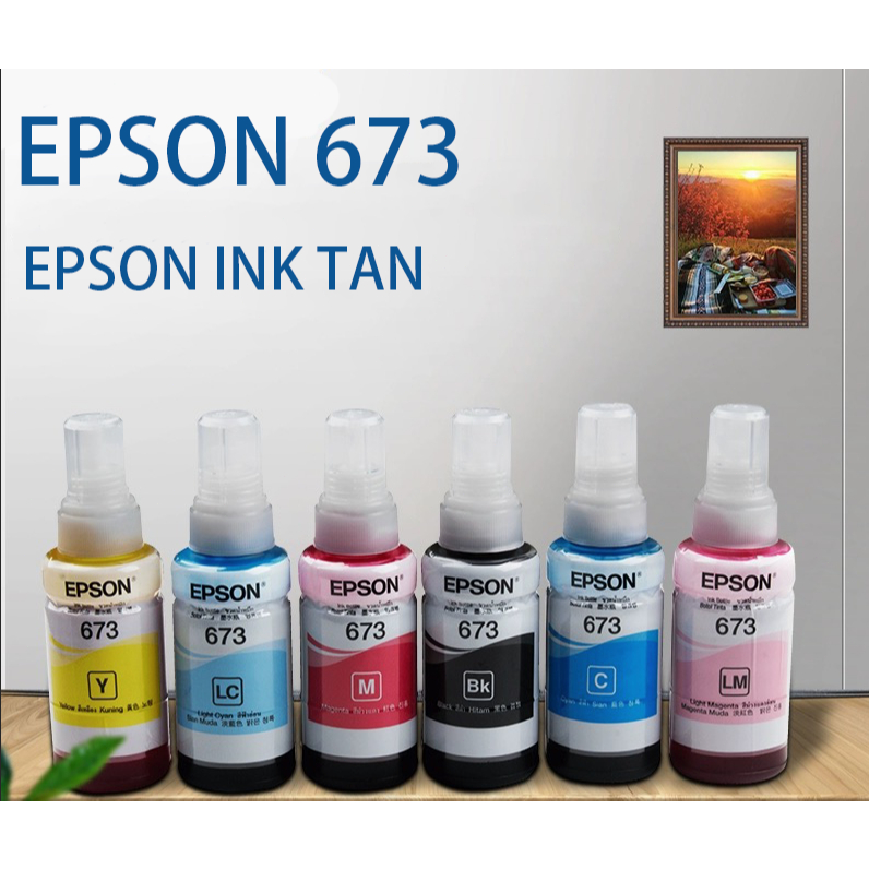 หมึกแท้ 673 6สี หมึกเติมของแท้ 💯% L800/L805/L810/L850/L1800 แบบไม่มีกล่อง
