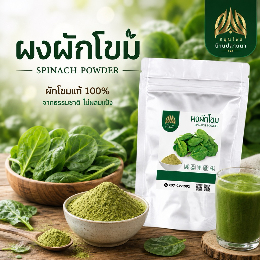 ผงผักโขม|  SPINACH POWDER |มีให้เลือก 2 ขนาด
