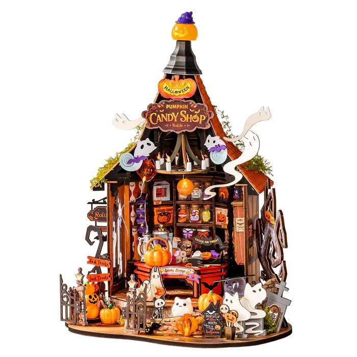 Rolife DIY Miniature Dollhouse - Haunted Candy House โมเดลบ้าน ตัวต่อไม้ บ้านตุ๊กตา | ของแต่งบ้าน ของเล่นศิลปะ DIY