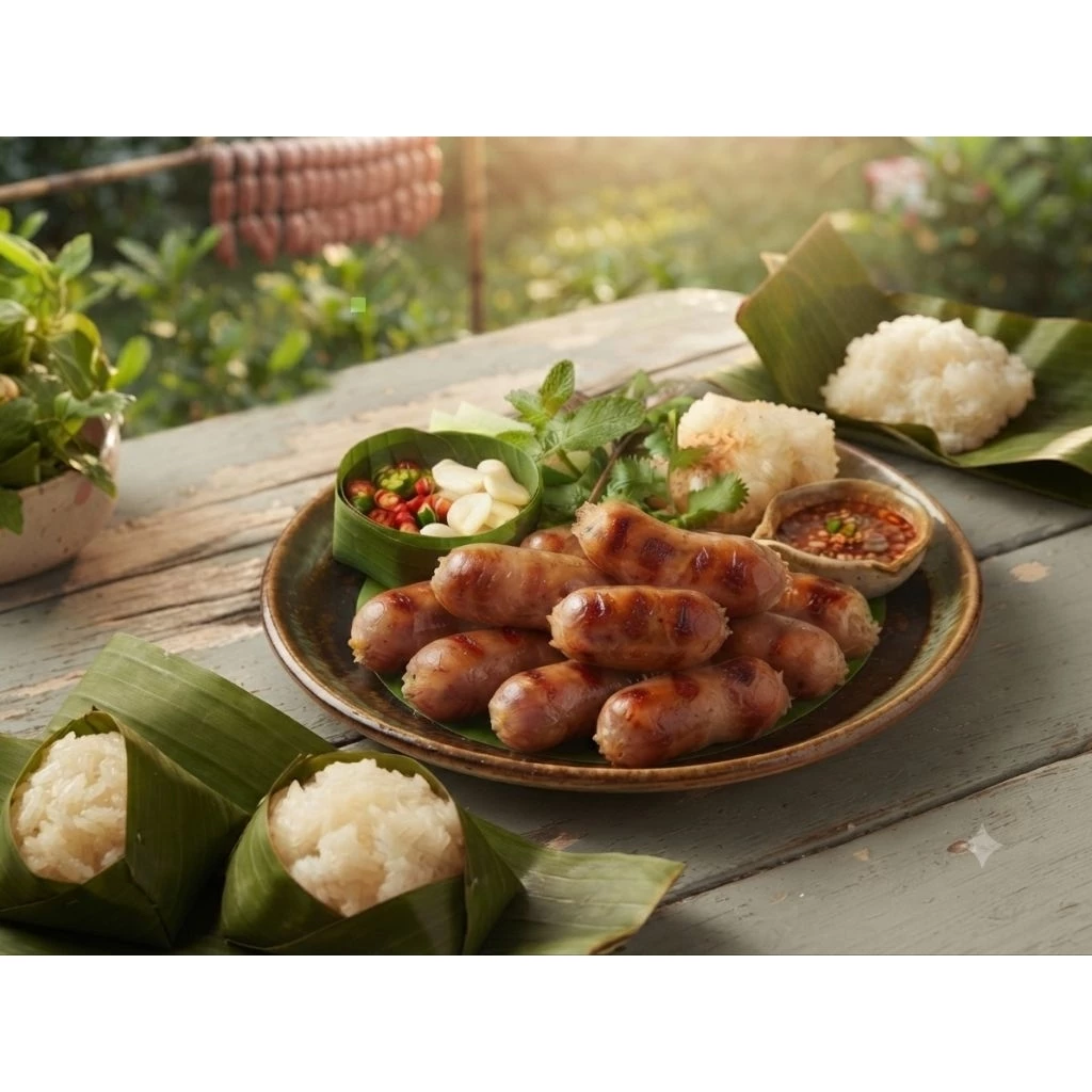 รับประกันความอร่อย ไส้กรอกอีสาน หมูล้วน ขนาด500กรัม (ส่งด่วนทุกวัน) thumbnail 6