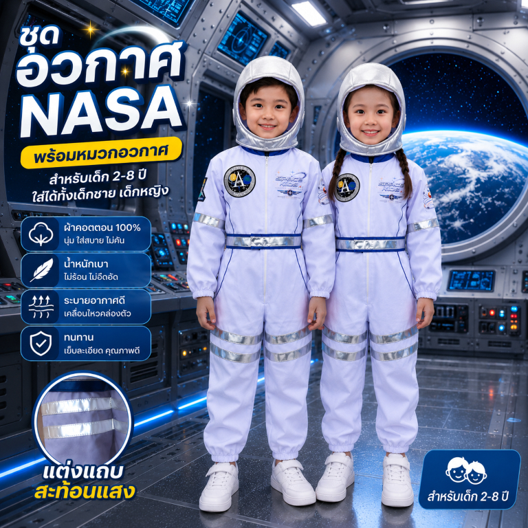 (KIDCITY) ชุดนักบินอวกาศเด็ก ชุดนาซ่าเด็ก (NASA) ชุดอาชีพเด็ก