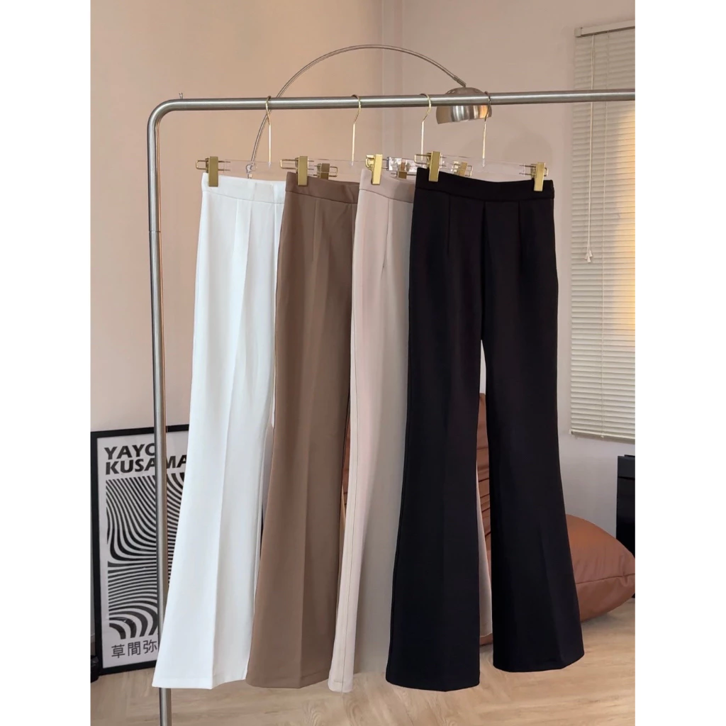 THESUNCO - ADEN TROUSERS กางเกงขาม้าเล็ก เอวสูงซิปข้าง