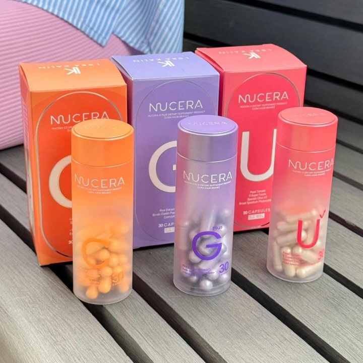 ืNucera G วิตามินผิว + Nucera C วิตามินซีเข้มข้น + Nucera U วิตามินปกป้องแสงแดด
