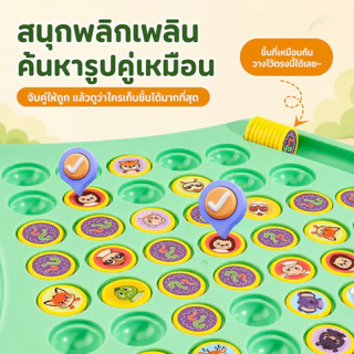(พร้อมส่ง🇹🇭)🔥เกมกระดานจับคู่ แข่งพลิกเหรียญจับคู่ หมวดสัตว์และผลไม้ ทดสอบความจำ เสริมพัฒนาการเด็ก เล่นได้ 2-4 คน