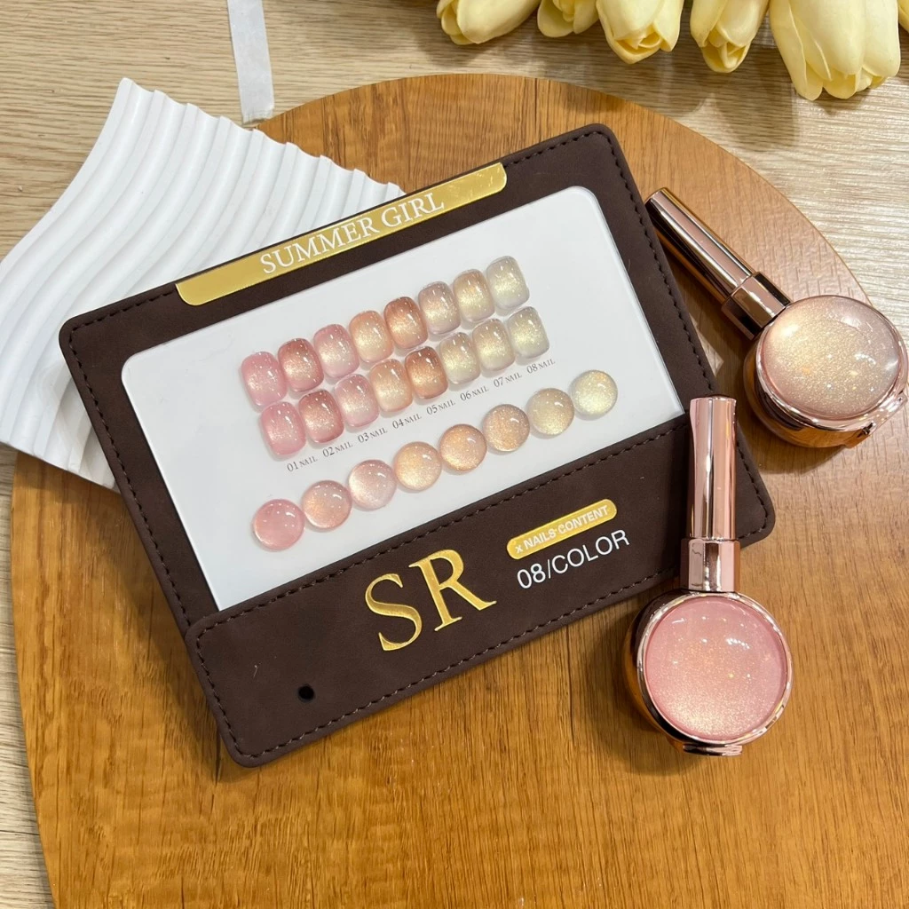 ยกเซต Pink Sorbet cat eye ( SB01 ) Summer girl X Nails Content 8 สี NEW