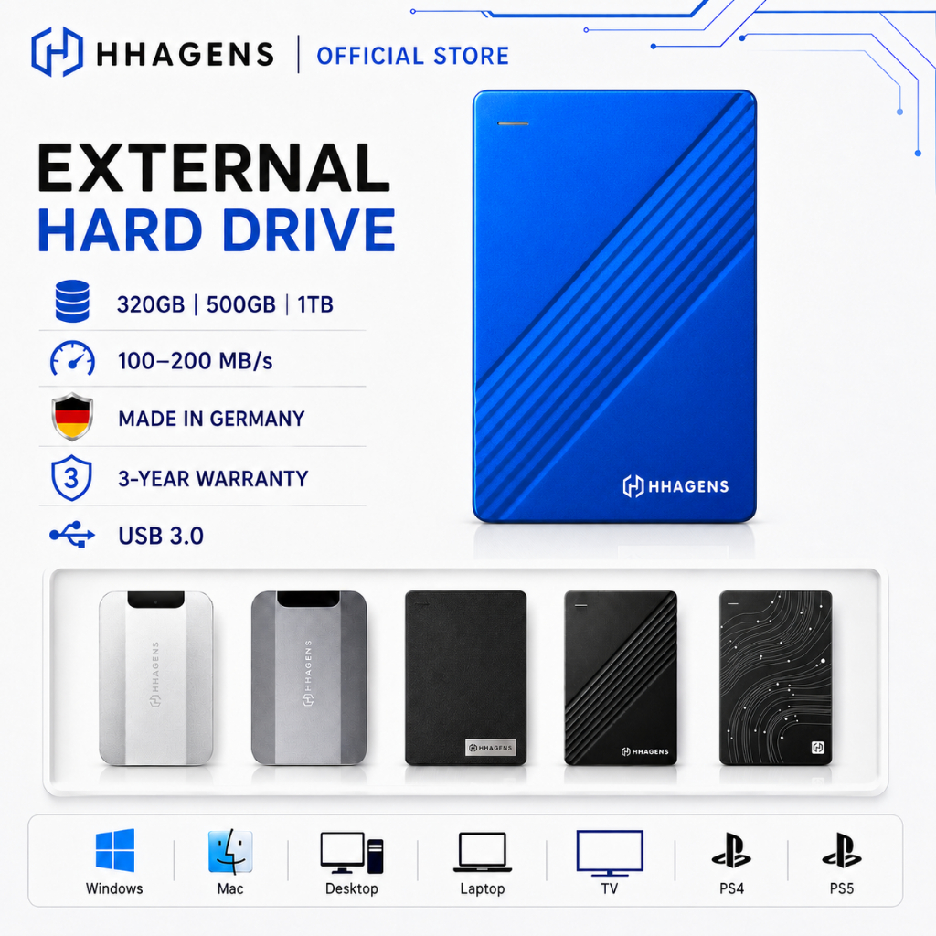 HHAGENS External HDD Portable Hard Drive USB3.0 320GB 500GB 1TB High Speed External Storage for PC L