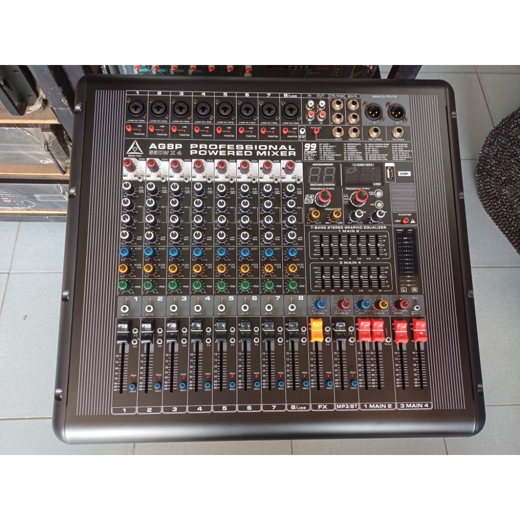 พาวเวอร์MIXER MICROTECH AG-8P มีครอสในตัว 650Wx650W เอฟเฟแท้ 99DSP USB บูธูท