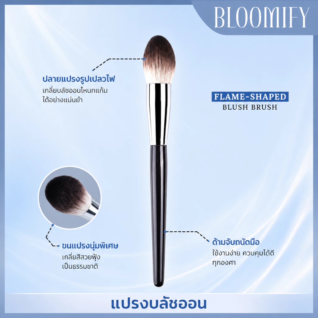 BLOOMIFY แปรงปัดแก้ม หัวเปลวไฟ แปรงไฮไลท์ แปรงบลัชออน นุ่มมาก⚡พร้อมส่ง⚡