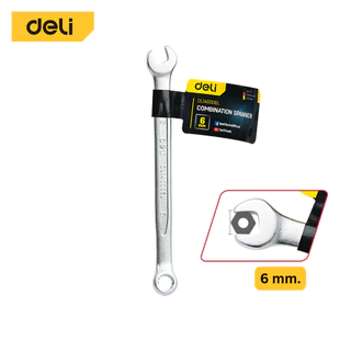 Deli ประแจปากตาย ประแจแหวนข้าง 6-20mm ขันน็อต คลายสกรู เครื่องมือช่าง Combination Spanner