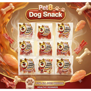 PET8 สันในไก่สไลด์เจอกี้ 225gแพ๊คขนาดกลาง chicken jerky medium pack 150-165g