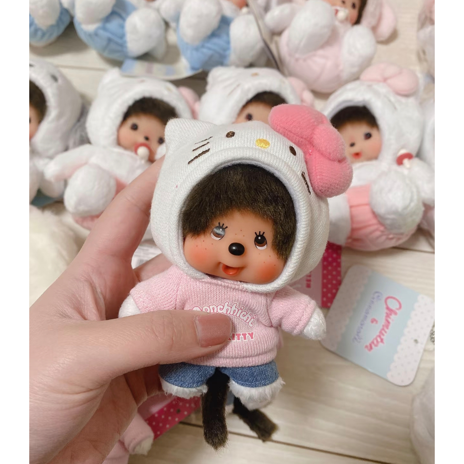 นำเข้าจากญี่ปุ่นMonchhichi x Kitty พวงกุญแจตุ๊กตาครบรอบ รูปที่ 3