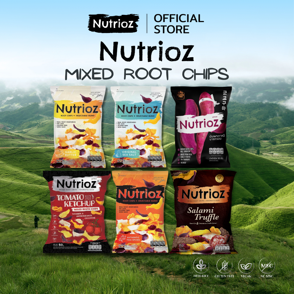 NUTRIOZ นูเทรียส - Mixed Root Chips (50g.) X 6 ซอง