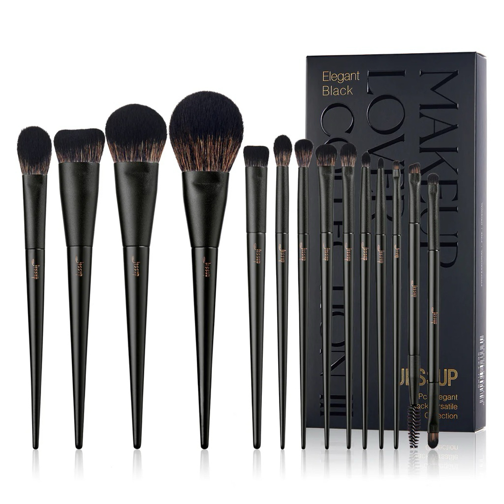 [JESSUP] Jessup elegant black versatile แปรงแต่งหน้า14ชิ้น/แต่งตา10ชิ้น