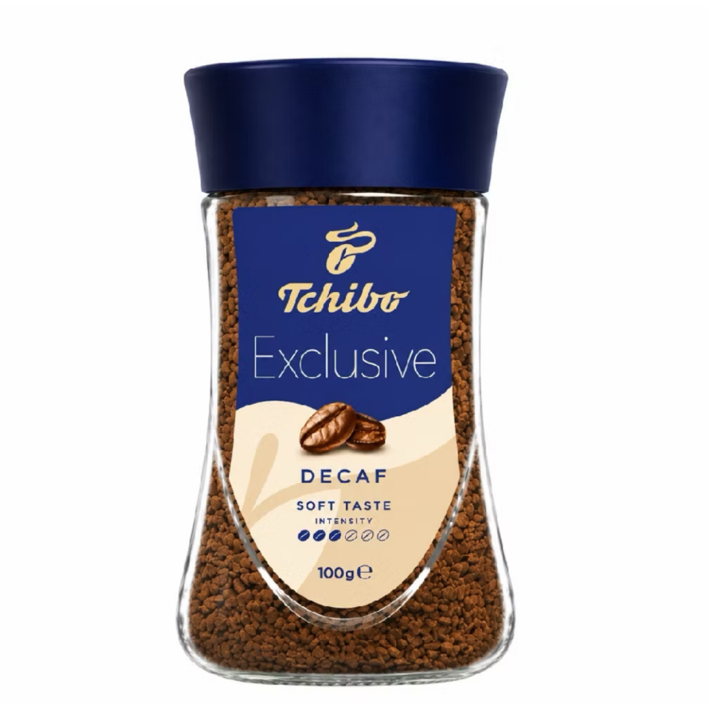 100 กรัม กาแฟสำเร็จรูป Tchibo Exclusive Decaf หอม นุ่ม ละมุน ไม่มีคาเฟอีน