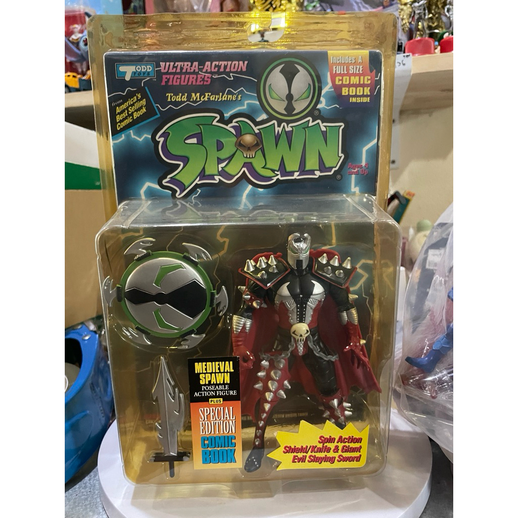 1994 Medieval Spawn 6" McFarlane Spin Action Figure & Special Edition Comic Book