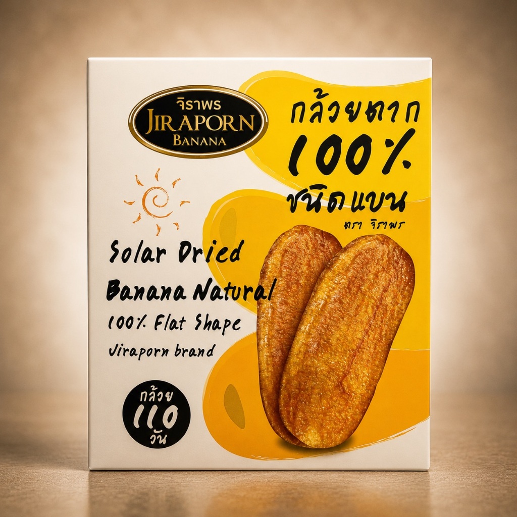 ลดพิเศษ จิราพร กล้วยตาก100% (ชนิดแบน ขนาด 200 กรัม)