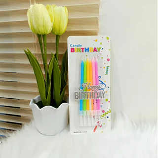 เทียนวันเกิดLN10+ป้ายHappyBirthday(พร้อมส่ง)