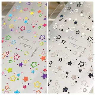 สติกเกอร์ติดหน้าเล็บลายดาว มีหลากหลายสีให้เลือกใช้ สินค้าพร้อมส่ง