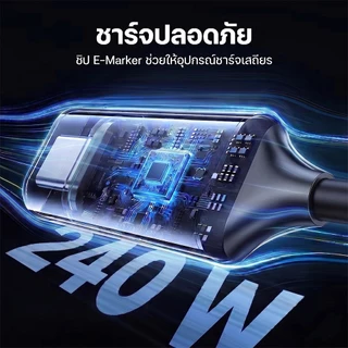 240W สายชาร์จเร็ว 4 อิน 1 ไฟแสดงสถานะหายใจหลากสี ทนทาน สำหรับ iPhone 17/16/15 Samsung Xiaomi YicoGomo