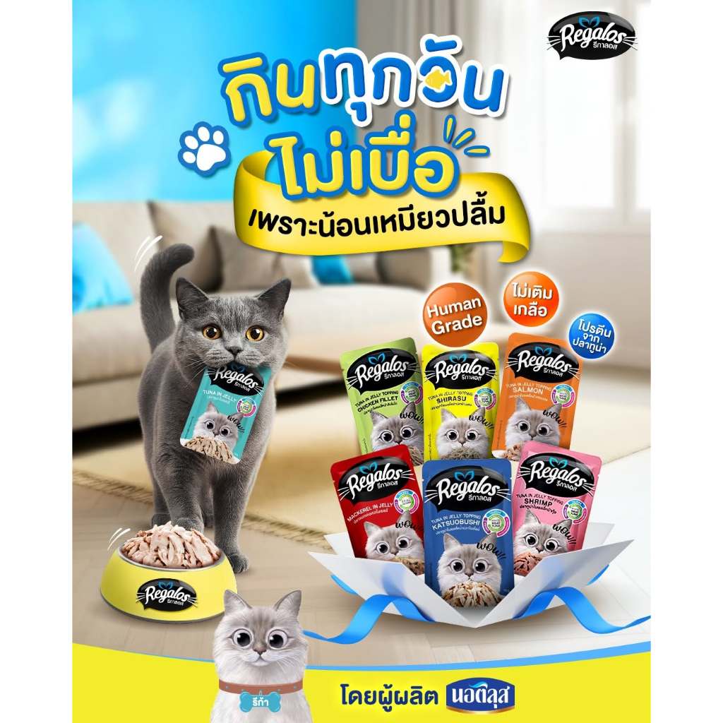 Regalos อาหารแมว ขนมแมว รีกาลอส อาหารเปียกแมวซอง 70 กรัม