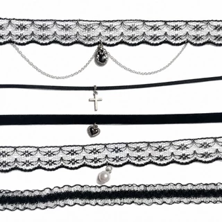 🔥โชกเกอร์กำมะหยี่ | Choker Velvet | สร้อยคอโชคเกอร์ ลูกไม้ แฟชั่น Y2K โกธิค โชคเกอร์คอ เชือกหนังชามัวร์ หนังกลับ