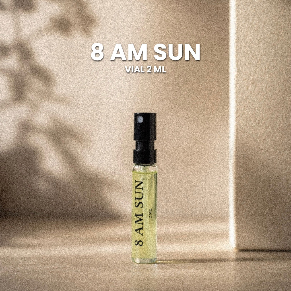 VIAL 2 ML - 8 AM SUN น้ำหอมกลิ่นดอกไม้อาบแดด + แป้ง