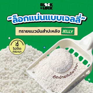 [B&L] ทรายแมวมันสำปะหลังธรรมชาติ 100% Block & Lock บล็อกกลิ่นอยู่หมัด ล็อกเป็นก้อนเจลลี่ — 10 ลิตร (3 กก.)