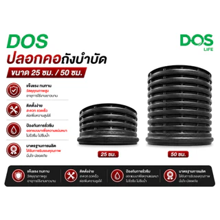 ปลอกคอถังบำบัด DOS V2 มี 2 ขนาด 25 ซม. และ 50 ซม. (ไม่มีฝาถัง) รุ่นใหม่ ปลอกคอ ถังแซท ดอส