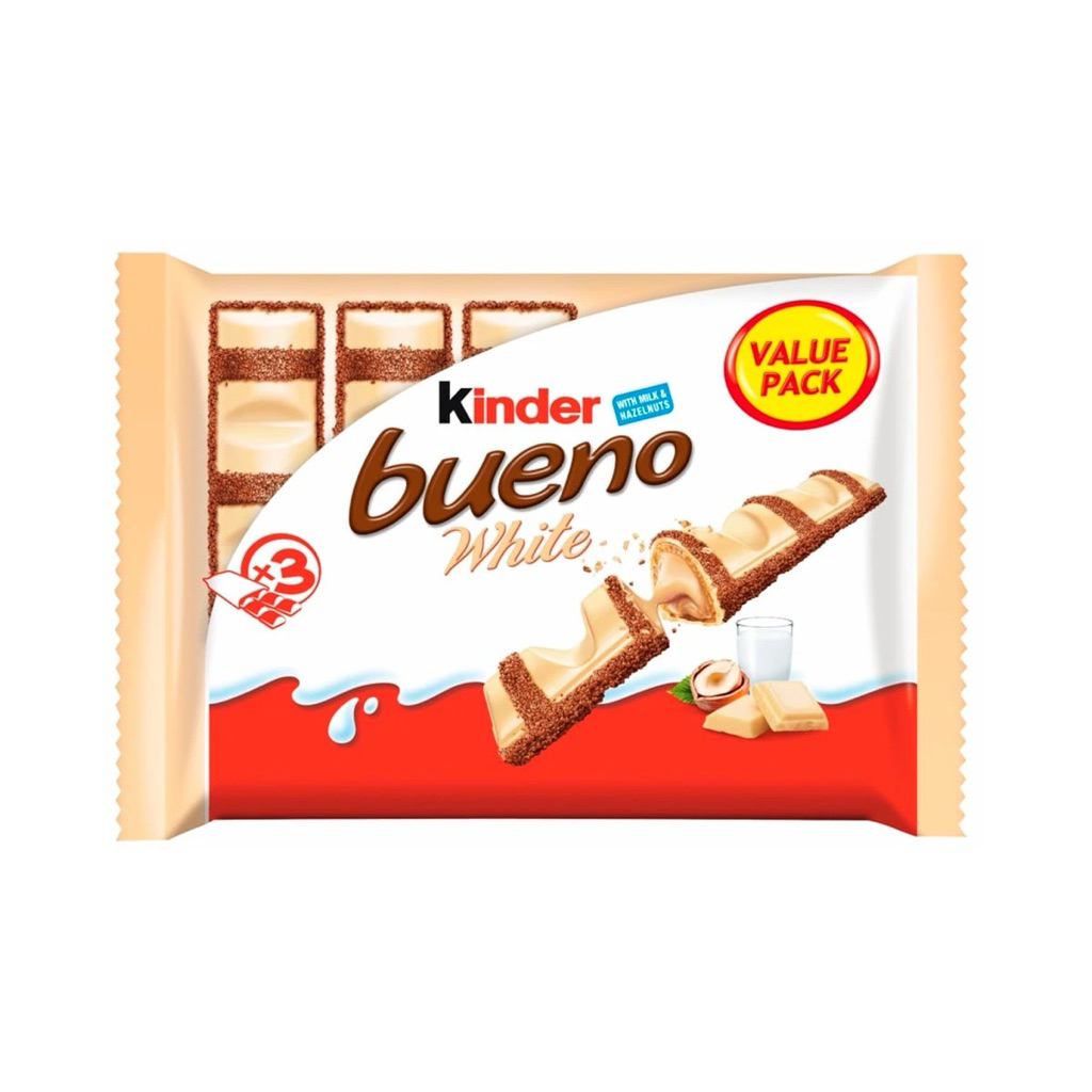 KINDER BUENO WHITE เวเฟอร์กรอบเคลือบไวท์ช็อกโกแลต