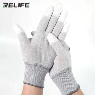 RELIFE RL-063 RL-063A ถุงมือฉนวนและทนความร้อน Antiskid ESD ถุงมือป้องกันนิ้วเคลือบทํางานอิเล็กทรอนิกส์