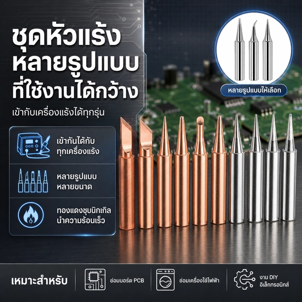 LEO-T หัวแร้งบัดกรี5ชิ้นอุปกรณ์เชื่อมอุปกรณ์900M-T-B ทองแดงบริสุทธิ์ปราศจากตะกั่วสำหรับบัดกรีสถานีปลา