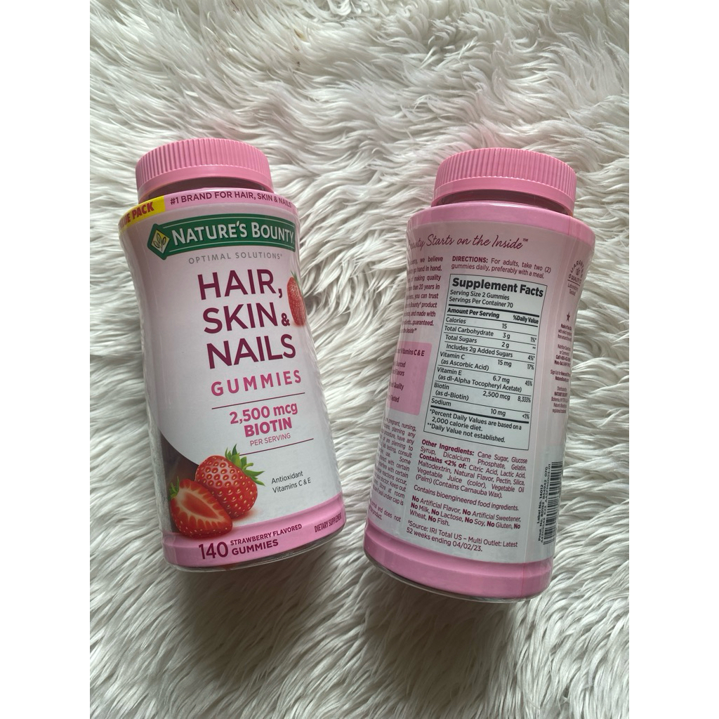 พร้อมส่ง Nature's Bounty  hair skin nails biotin gummies