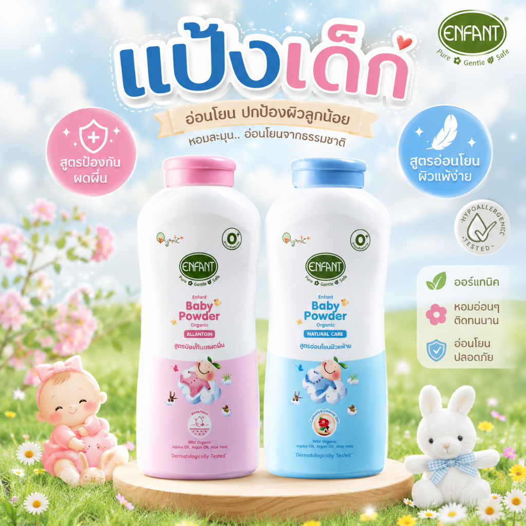 แป้งเด็ก Enfant สูตร Organic Plus+