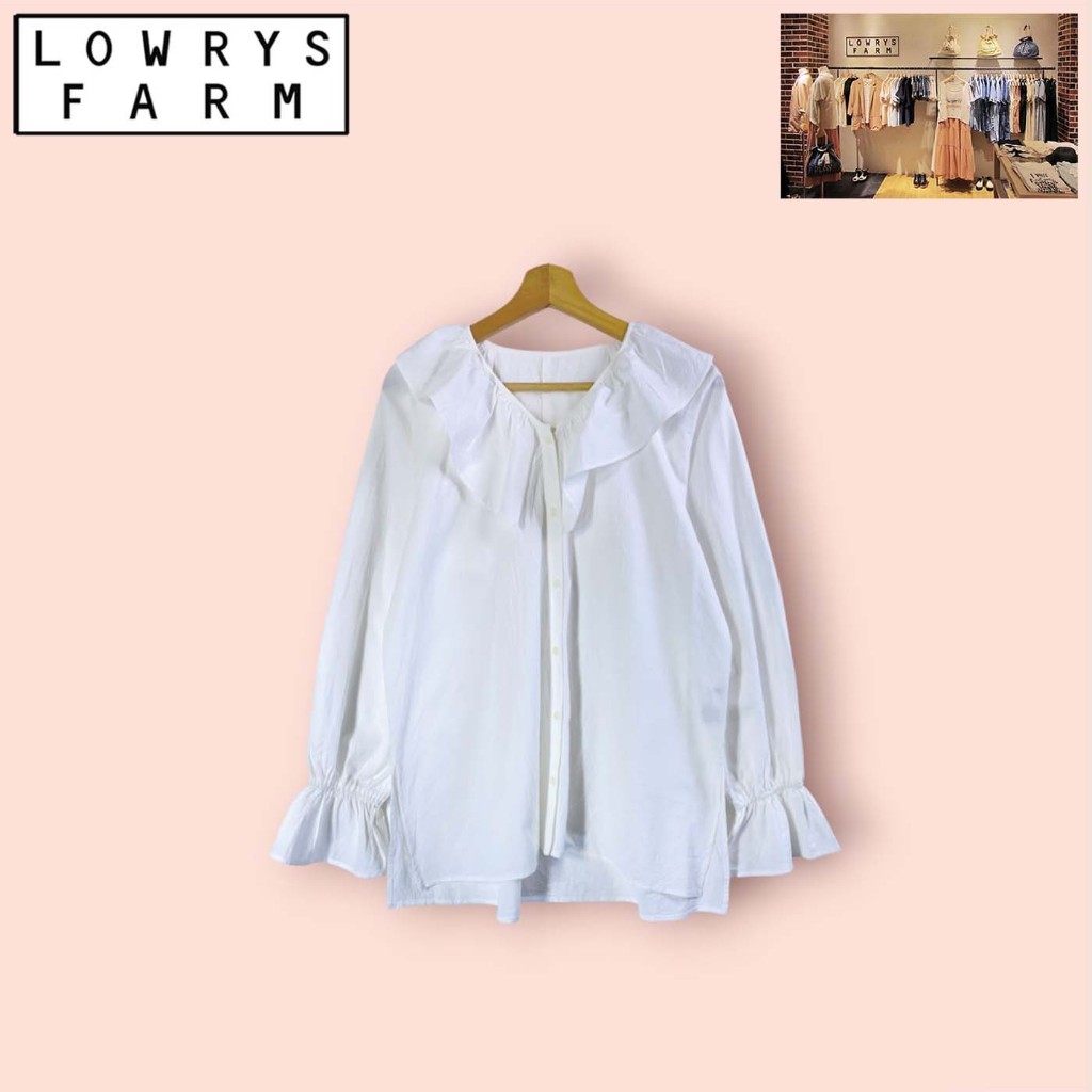 เสื้อ Lowrys Farm สีขาว  ไซด์ -  F  อก 42 ยาว 28 นิ้ว  ผ้าคอตต้อน 100% เสื้อทรงสวยน่ารัก