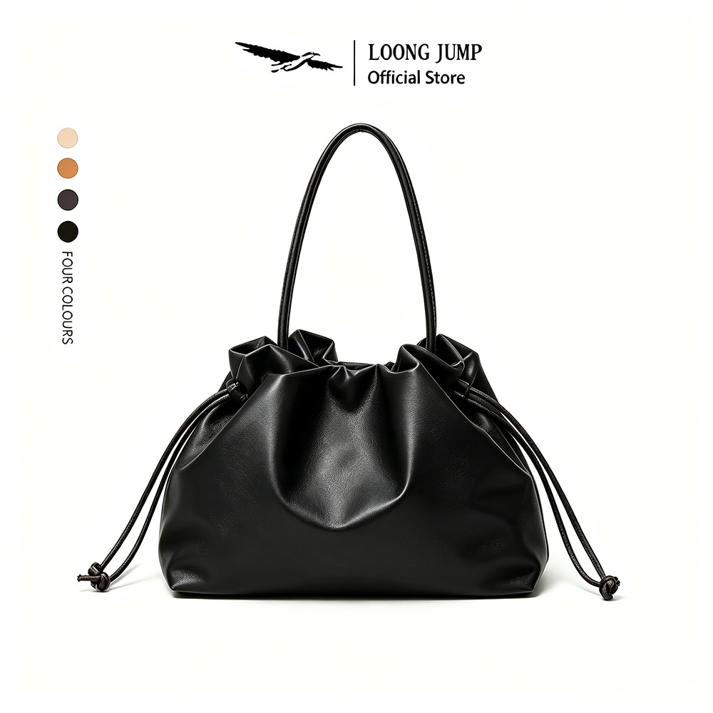LOONG JUMP 2026 New Bag กระเป๋าสะพายไหล่ผู้หญิงความจุขนาดใหญ่ที่เรียบง่ายและทันสมัย