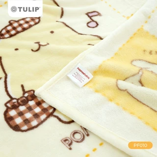 Tulip Fleece 60x80 นิ้ว ปอมปอมปุริน Pompompurin ลาย PF010 ลิขสิทธิ์แท้ Sanrio ผ้าห่มฟลีซห่มนุ่ม ขนาดใหญ่ 5 ฟุต
