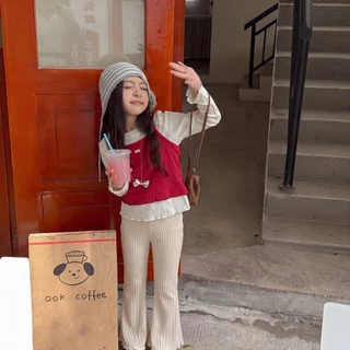 เลกกิ้งเด็กทรงขาม้าเก๋ๆ สีพื้นเรียบๆ สวมใส่ง่ายทุกโอกาส สำหรับเด็กผู้หญิง