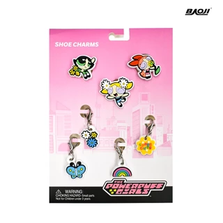 BAOJI บาโอจิ The Powerpuff Girls Collection ชุดตัวติดรองเท้า (Shoe Charms) พร้อมจี้ห้อยตกแต่ง รุ่น BPGRCS-002