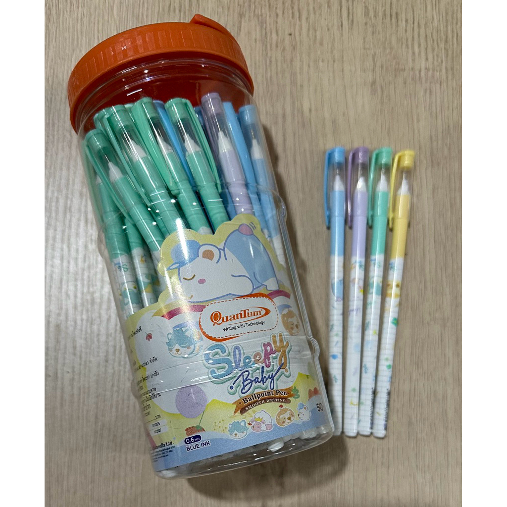 มาใหม่!!!!!ปากกา QuanTum Sleepy Baby หมึกสีน้ำเงิน 0.6 มม. (1x50 ด้าม)