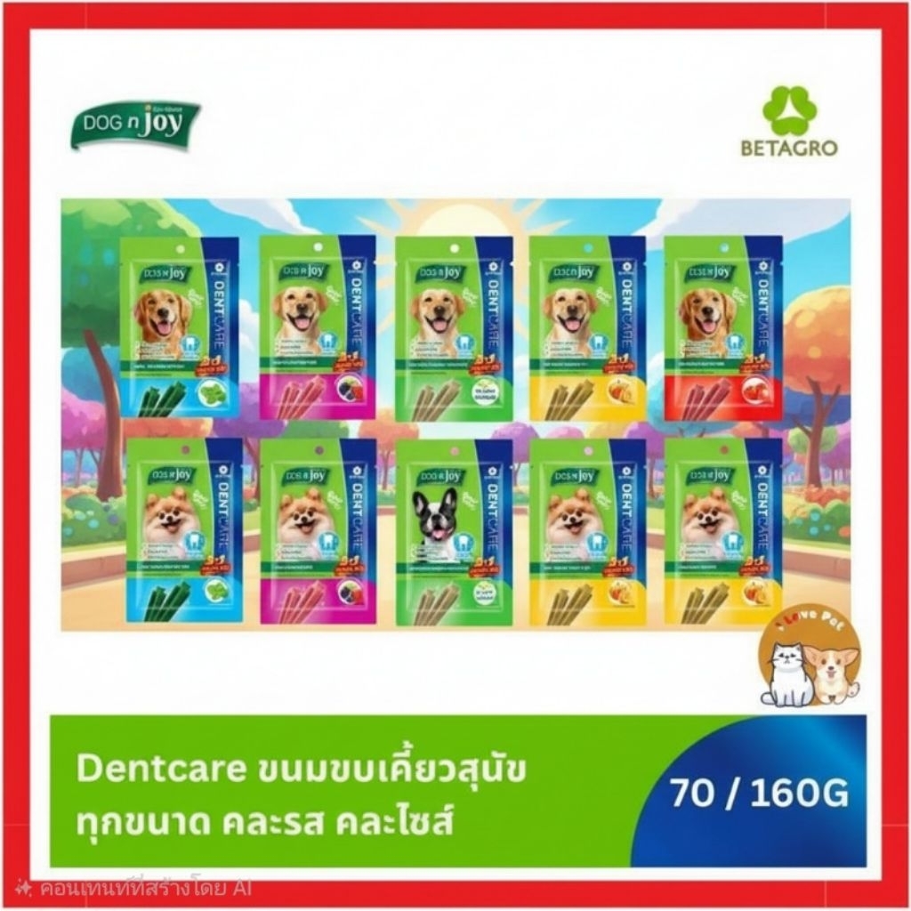 DOG n joy DENTCARE ขนมขัดฟันสําหรับน้องหมา ทุกสายพันธุ์ ช่วยลดความหินปูน เพื่อสุขภาพปากและฟันที่ดี