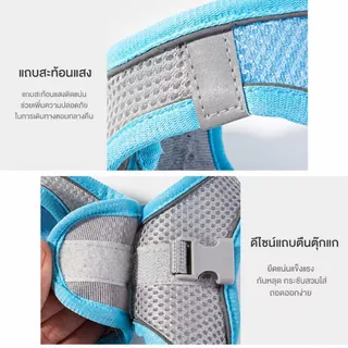 สายจูงแมว สายจูงแมวเด็ก ผ้าตาข่าย ปรับขนาดได้ น้ำหนักเบา มีแถบสะท้อนแสง สำหรับเดินเล่นนอกบ้าน