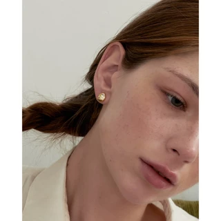 YVIS Coaster Brass Stud Earrings - FUNDAMENTAL Mitr X YVIS