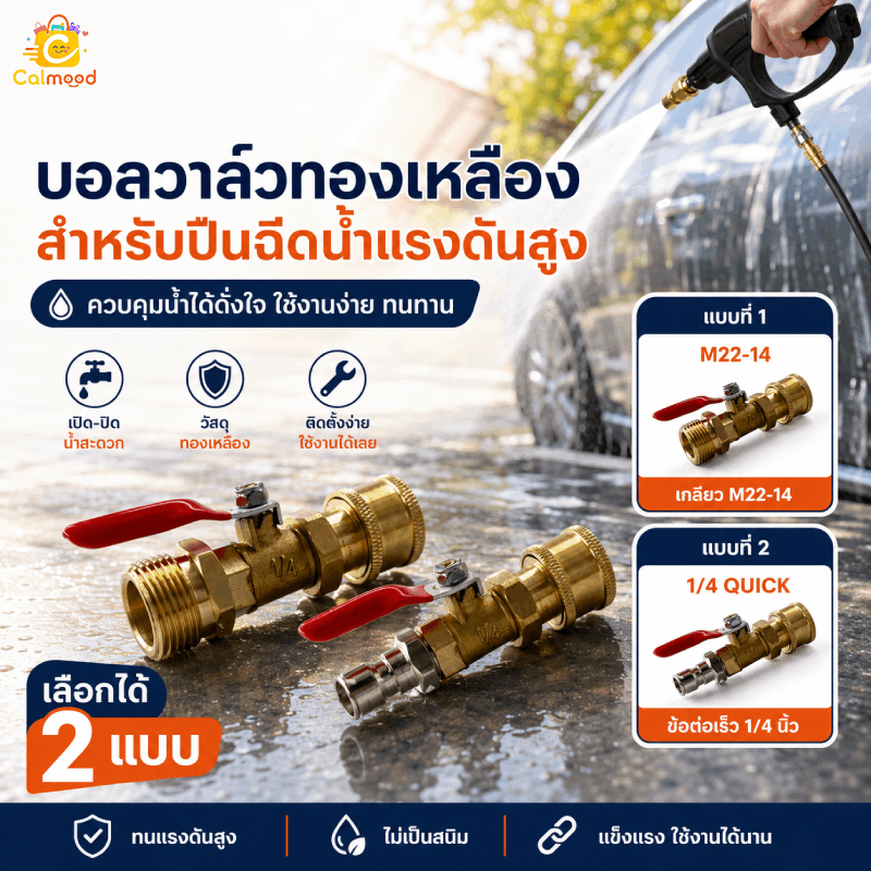 หัวฉีดล้างแอร์ 1/4 นิ้ว พร้อมข้อต่อเร็ว Quick Release สำหรับเครื่องฉีดน้ำแรงดันสูง