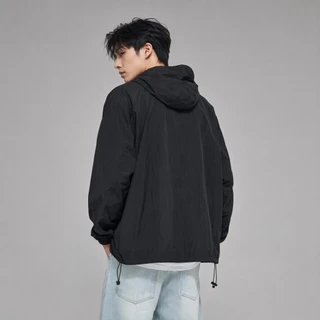 B&R รุ่นบาง เสื้อโค้ท Jacket มีหมวก การออกแบบเชือกผูก บางเบาระบายอากาศดี เหมาะสำหรับกิจกรรมกลางแจ้ง หลวมใส่สบาย