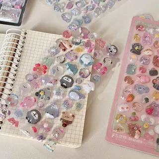 Kawaii 3D สติกเกอร์น่ารัก สติกเกอร์ตกแต่ง DIY เคสโทรศัพท์ แล็ปท็อป iPad ขวดน้ำ Decal อีพ็อกซี่นูน