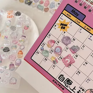 Kawaii 3D สติกเกอร์น่ารัก สติกเกอร์ตกแต่ง DIY เคสโทรศัพท์ แล็ปท็อป iPad ขวดน้ำ Decal อีพ็อกซี่นูน