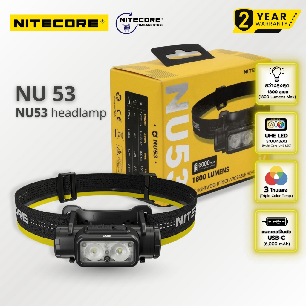 ไฟฉายคาดหัว NITECORE NU53 ความสว่าง 1800 Lumens